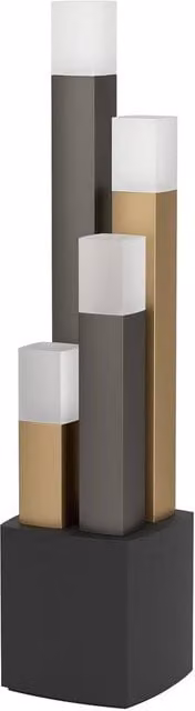 Loops Modern Table Lamp in Black, Brown and Gold/Brass with LED Bulb Included – 1