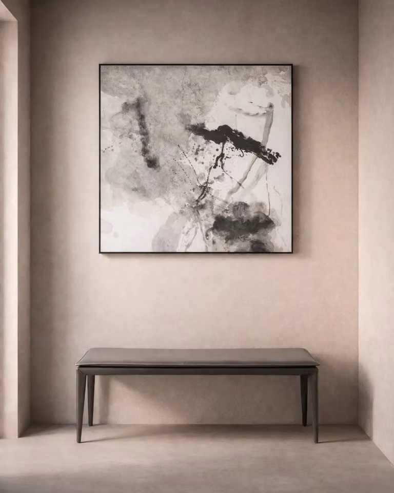 Tommy Franks Polack Abstract Canvas Wall Art in Black and Grey