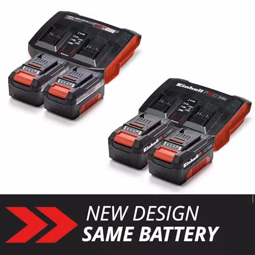Einhell 18V 4.0Ah Lithium-Ion Twin Battery and Charger Set in Blue – 2