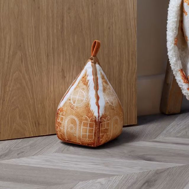 Riva Home Gretel Christmas Velvet Door Stop in Orange and Ginger, W/D/H: 12.0 x 18.0 x 12.0 cm – 2