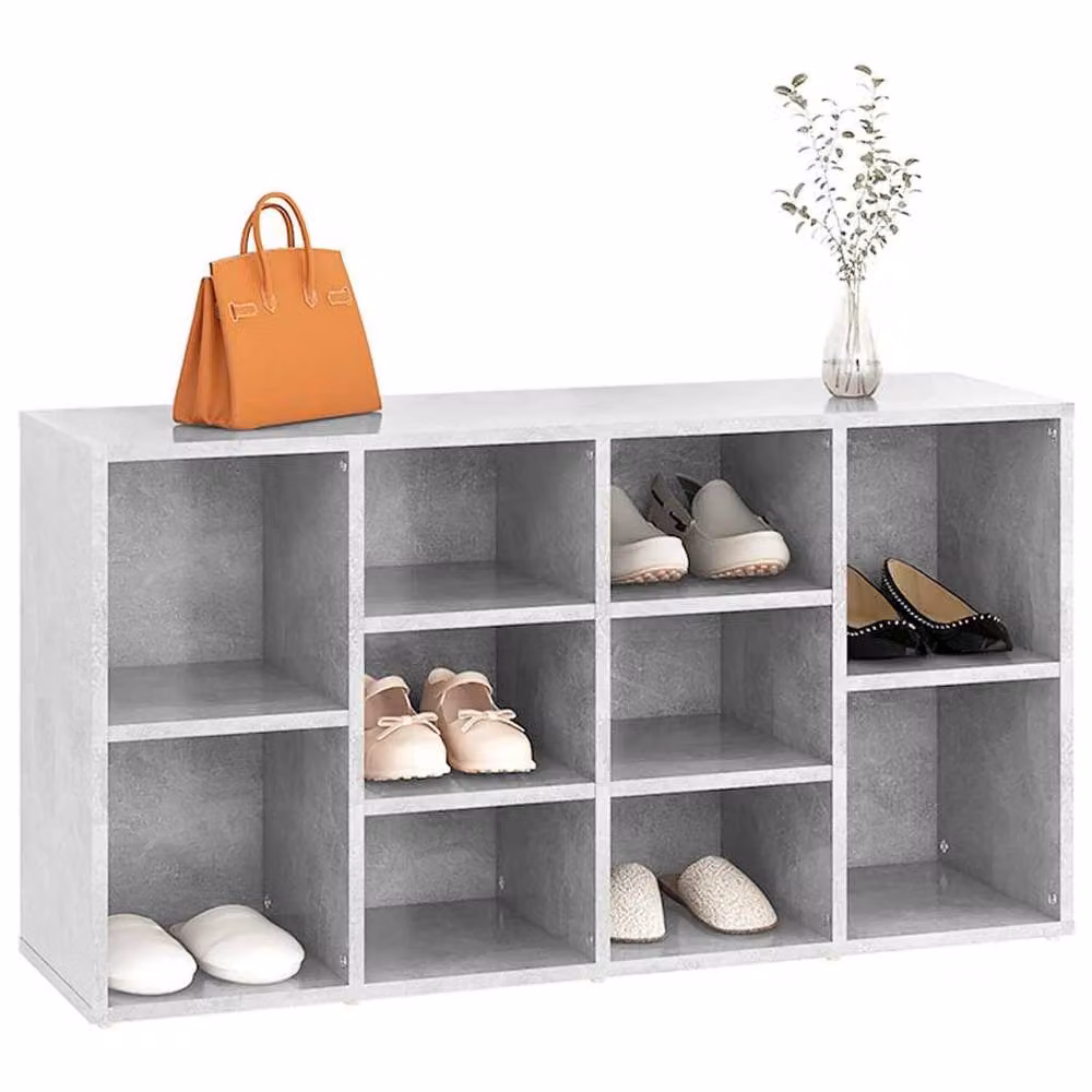 Berkfield Home Modern Shoe Bench in Grey, W/D/H: 103 x 30 x 54.5 cm – 3