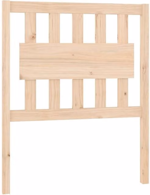 Berkfield Home Solid Wood Pine Bed Headboard in Beige, W/D/H: 80.5 x 4 x 100 cm