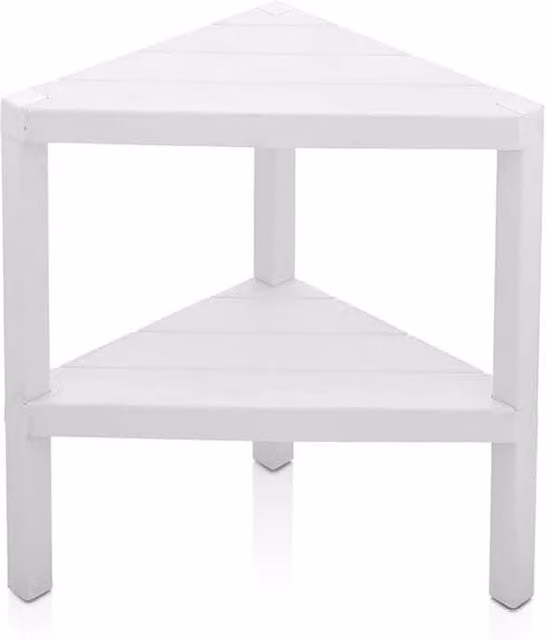 FORGEVIO White Corner Shelf Display Rack with Adjustable Shelves for Kitchen, Bedroom or Office