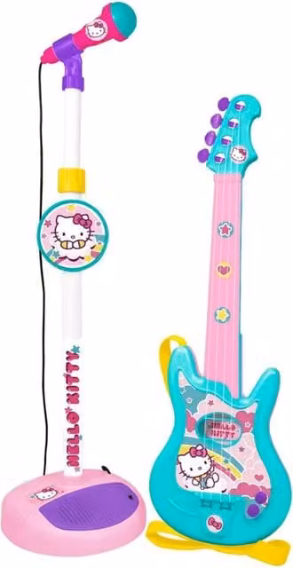 Hello Kitty Pink and Multicolour Guitar and Microphone Set