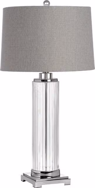 KDMK Roma Glass Table Lamp with Chrome Base in Silver
