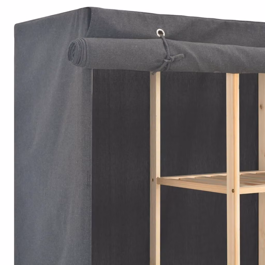 Berkfield Home Grey Fabric Roll Shutter Wardrobe W/D/H: 173 x 40 x 170 cm – 2