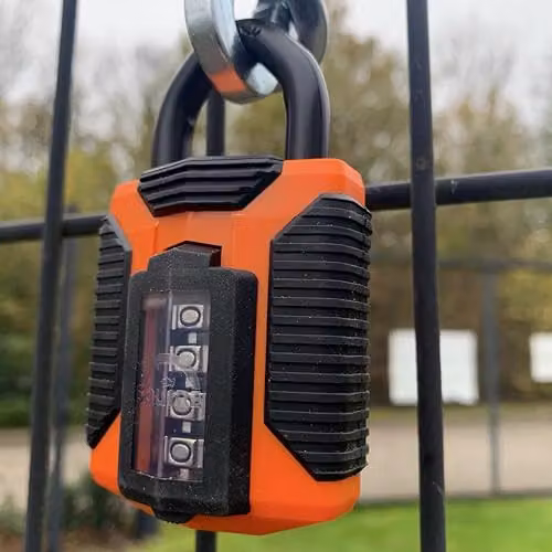 Squire Heavy Duty 4 Wheel Combination Padlock CP50, Orange, 50mm – 5