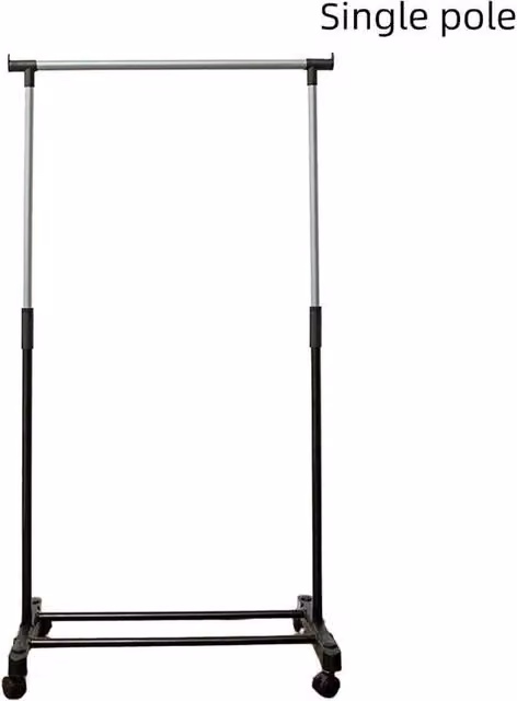 NESTLUNE Single Heavy Duty Clothes Rail Hanging Garment Rack in Silver, W: 100 cm, D: 15 cm – 1