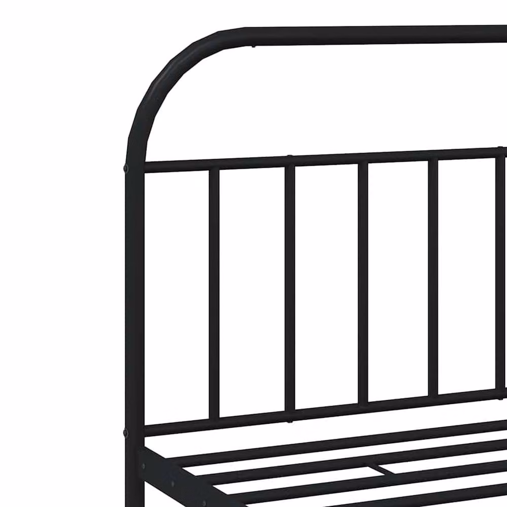 Berkfield Home Metal Bed Frame with Headboard and Drawers, Black, W/D/H: 200 x 200 x 100 cm – 5
