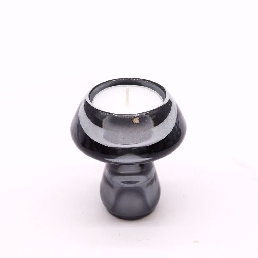 Serenityy Mushroom Flip Ceramic Tealight Holder in Grey