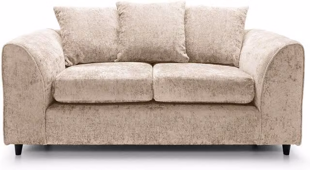 Abakus Direct Harriet 2 Seater Sofa in Beige Crushed Chenille Fabric – 1