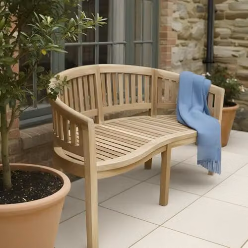 Charles Bentley 3 Seater Teak Wood Garden Bench in Brown, W: 160 cm, D: 86 cm, H: 60 cm – 2