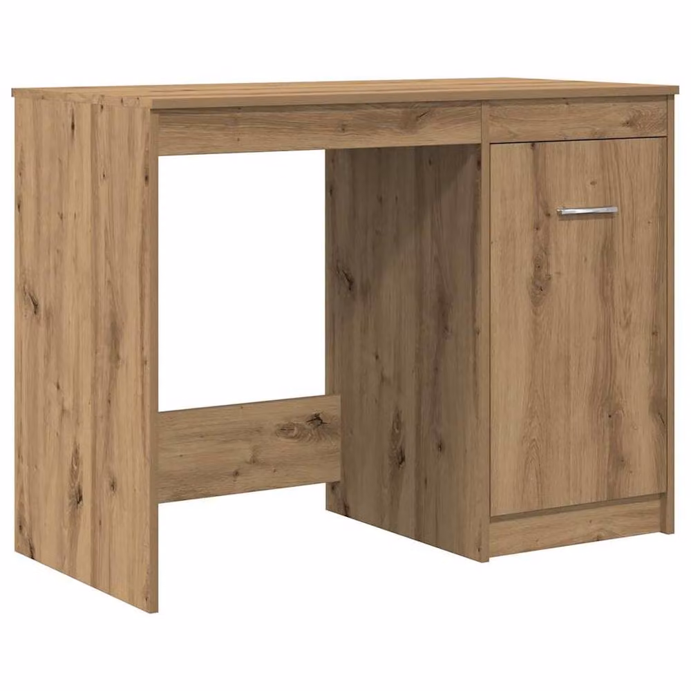Berkfield Home Elegant Writing Desk with Cabinet in Artisan Oak Brown, W/D/H: 100 x 50 x 76 cm – 3