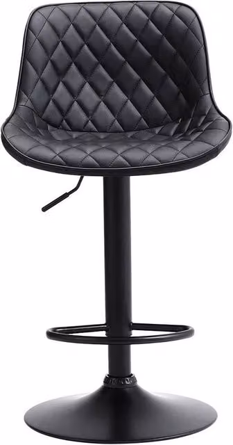 KORVIXA Set of 2 Black Height Adjustable Swivel Gas Lift Stools for Kitchen and Dining Rooms
