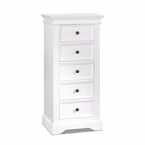 Gainsborough White Tallboy Narrow 5-Drawer Chest