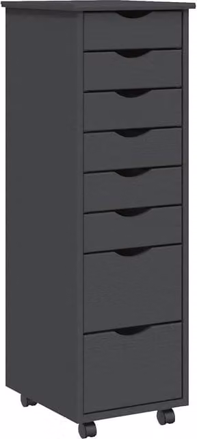 Berkfield Home Rolling Cabinet with Drawers in Moss Grey Solid Pine Wood – 1