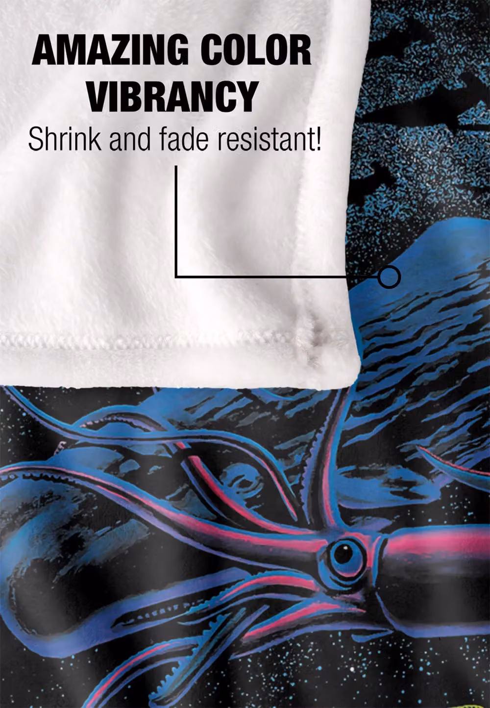 JQ Licensing Royce Mcclure Way Down Deep Fish Silky Touch Super Soft Fleece Throw Blanket, White, W/D/H: 152 x 127 cm – 3