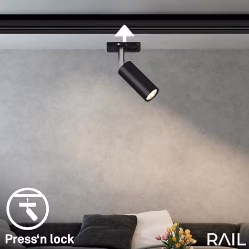 Briloner Black 4.5W LED Track System Spotlight with Warm White Light – 5