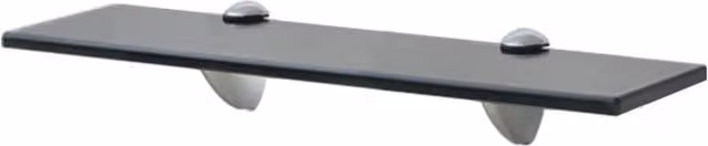 Berkfield Home Black Glass Floating Shelves, 2 Pack, W: 40 cm, D: 10 cm