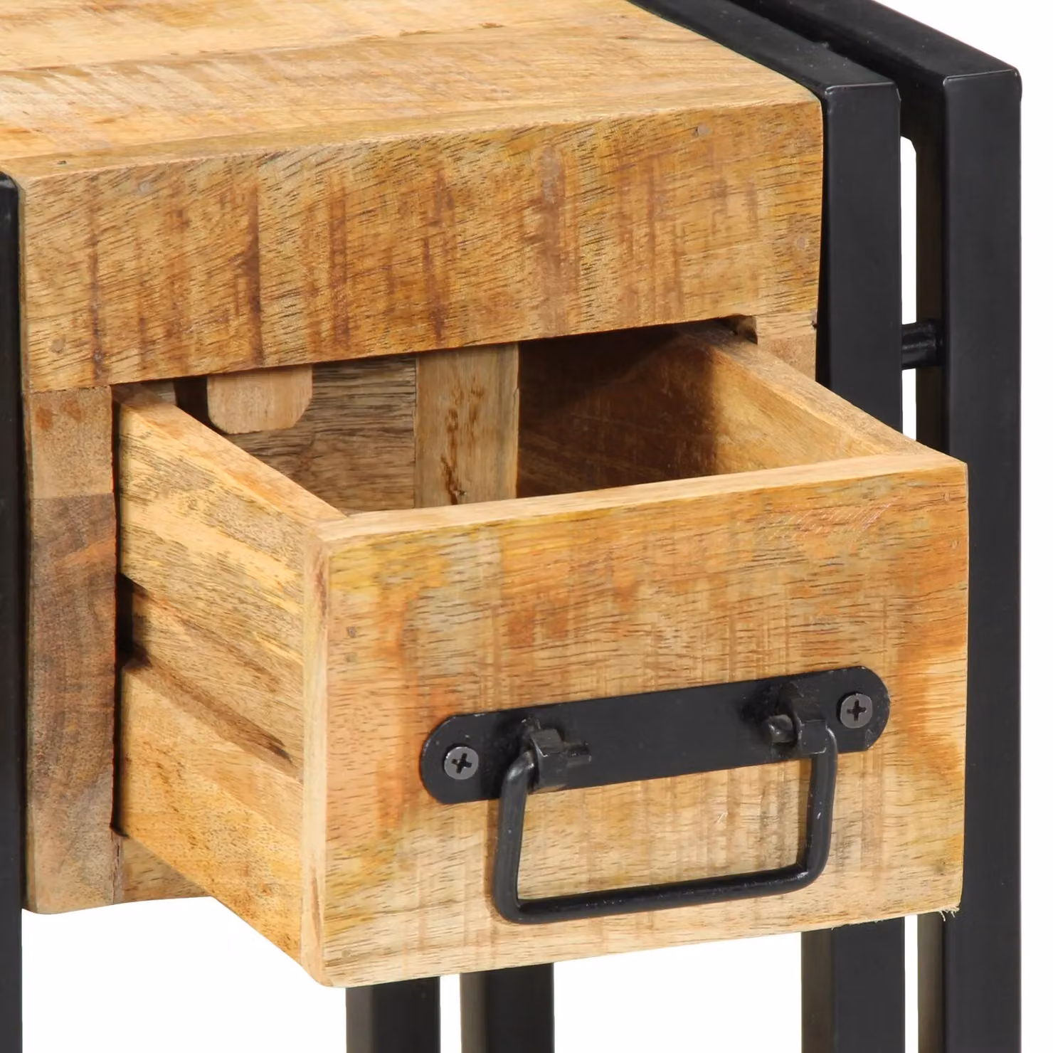 Berkfield Home Set of 2 Modern Nightstands in Brown Solid Mango Wood, W/D/H: 40 x 40 x 40 cm – 6