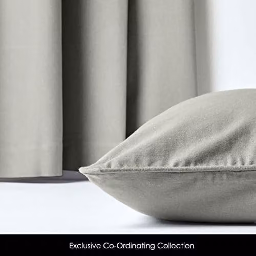 Homescapes Plain Cotton Square Cushion Cover in Grey, W/D/H: 30 x 30 x 30 cm – 5