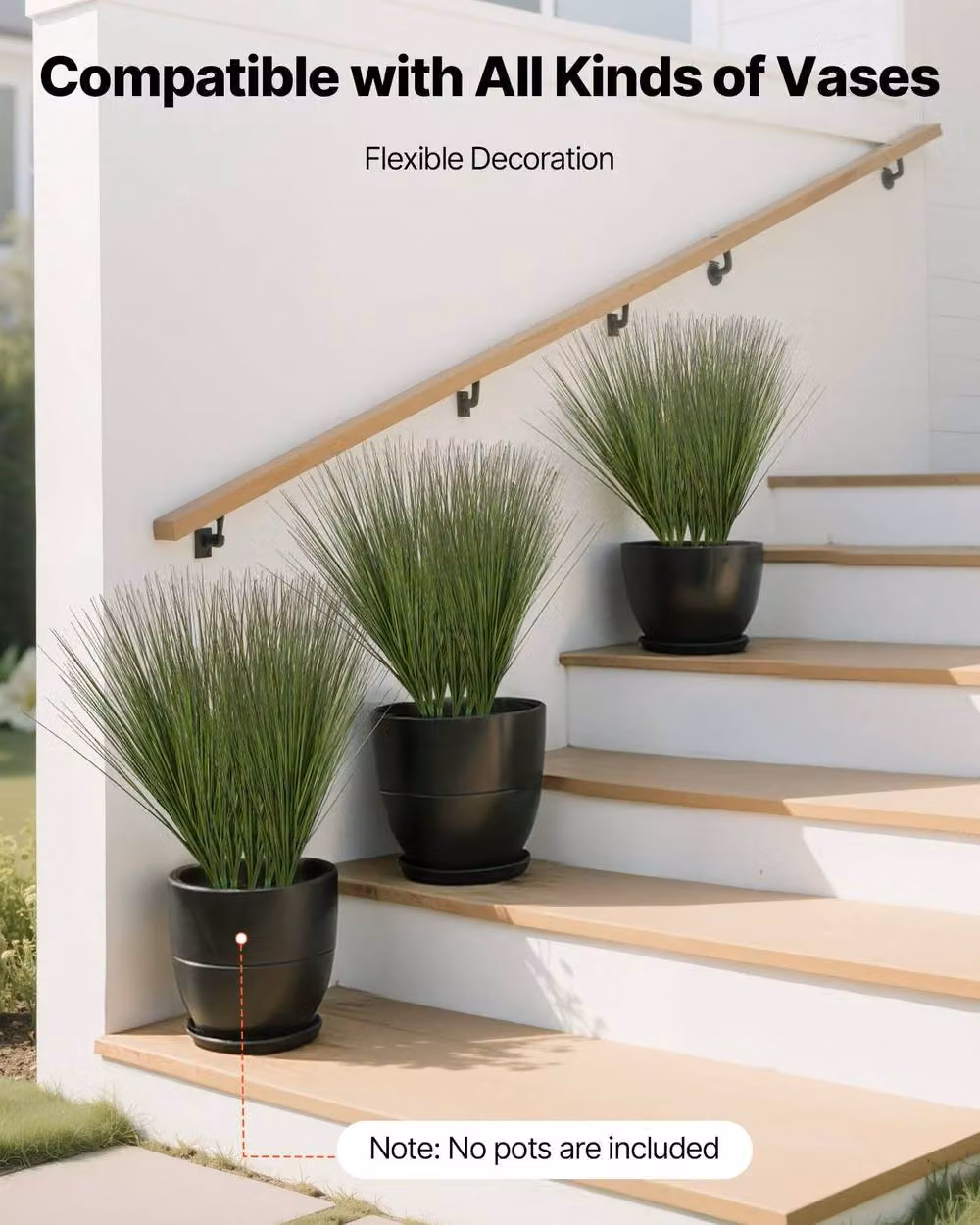 VEVOR 8 Pack Green Artificial Grass Faux Onion Plantery, Height: 68.6 cm – 4