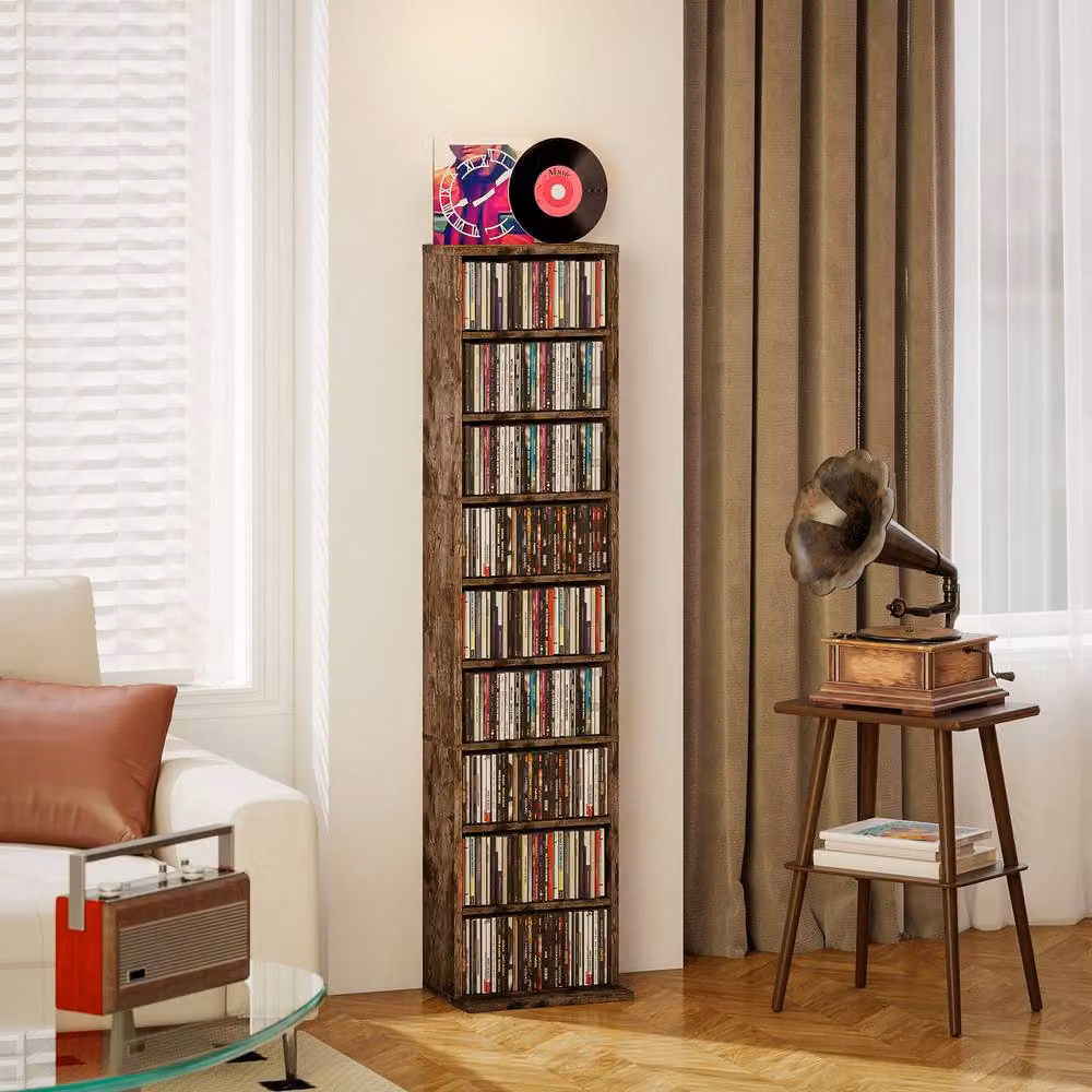 Rolipo 260 CD Narrow Media Storage Unit in Brown – 3