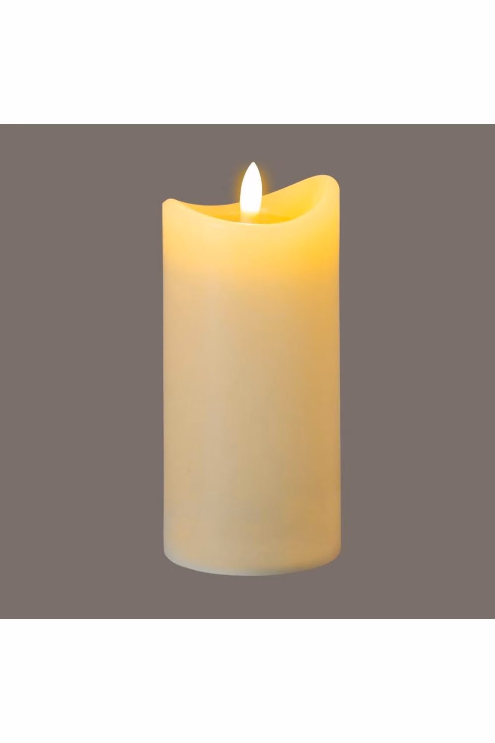 KDMD Luxe Collection Natural Glow Beige LED Pillar Candle with Flicker Effect and Melted Edge Design – 2