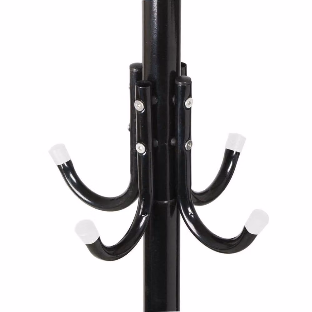 FORGEVIO Black Metal Modern Coat Stand Garment Rack with Matt Finish and Distributed Point Hooks – 2