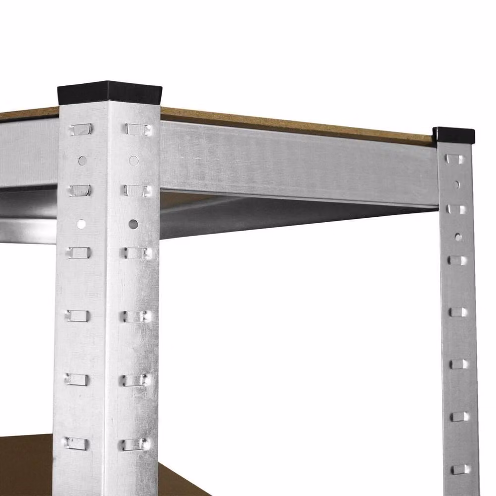 SPETLEK Silver Galvanised Metal Corner Shelving Unit for Garage, H 180 x W 70 x D 70 cm – 3