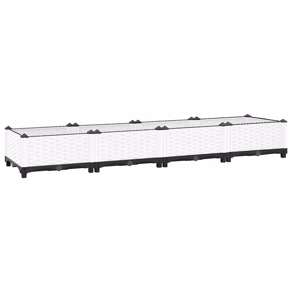 Berkfield Home White Polypropylene Raised Bed W: 160 cm, D: 40 cm, H: 23 cm – 2