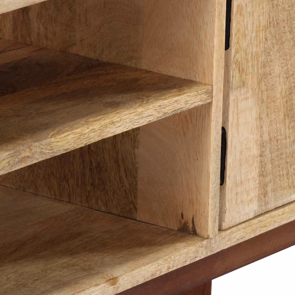 Berkfield Home Console Table in Brown Solid Rough Mango Wood W/D/H: 115 x 30 x 76 cm – 4