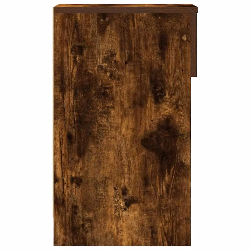 Berkfield Home Set of 2 Smoked Oak Bedside Cabinets with Drawer, Brown, W/D/H: 20 x 36 x 60 cm – 4