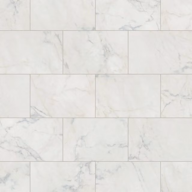 Palio Marble Effect Glue Down Luxury Vinyl Tile, White Stone Look, 2mm Thickness