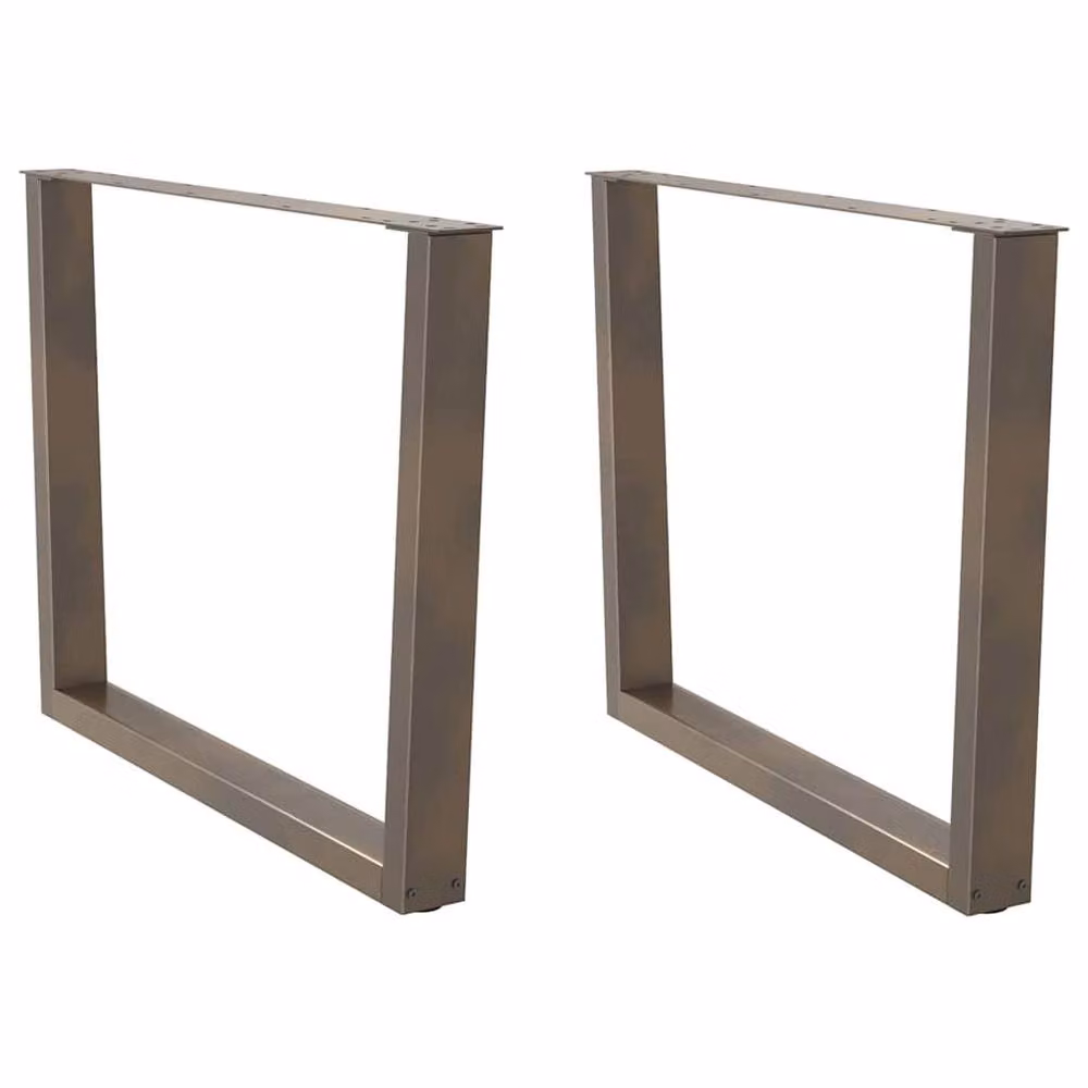 Berkfield Home V-Shape Dining Table Legs, 2 Pieces, Brown Stainless Steel, H: 100 cm, W: 72 cm – 1
