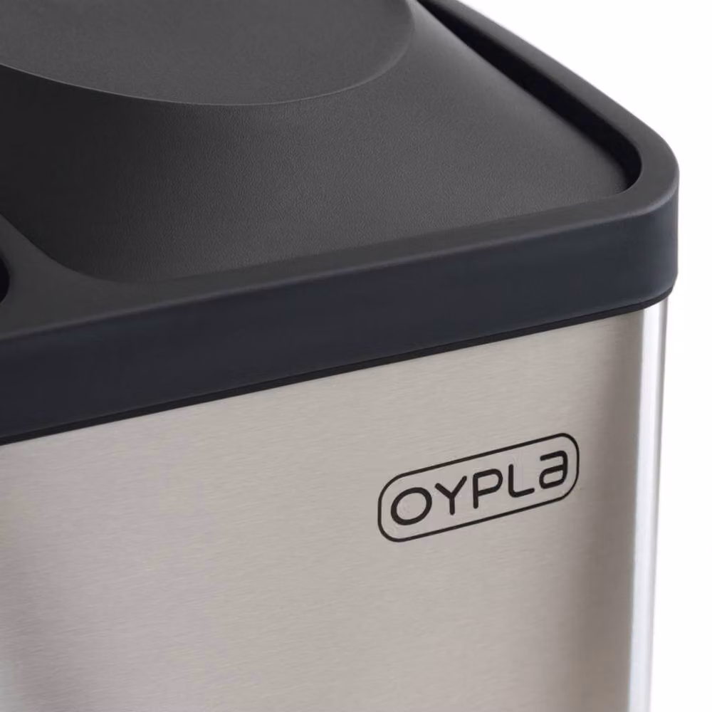 Oypla 45L Stainless Steel Triple Compartment Recycling Pedal Bin in Silver – 3