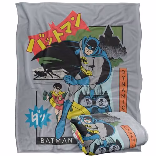 Warner Bros. Batman Robin Kanji Super Soft Fleece Throw Blanket, Multicolour, W x D: 152.4 x 152.4 cm – 1