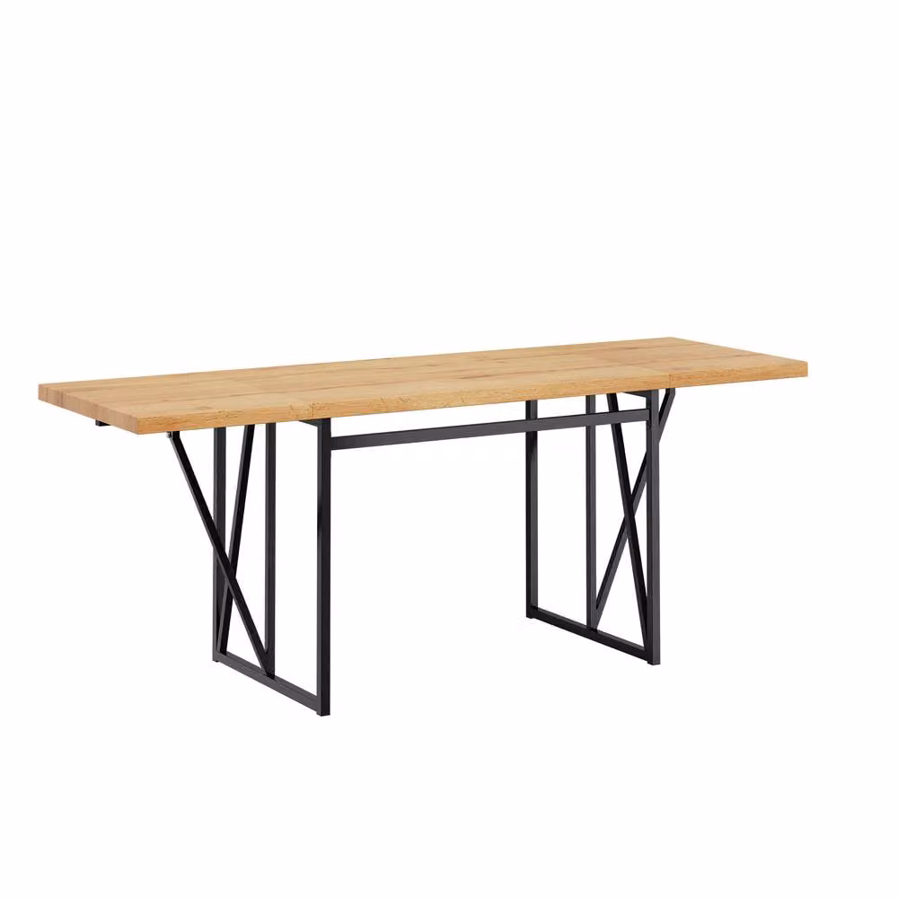 SoBuy Industrial Modern Drop Leaf Bar Table in Black and Brown – 2