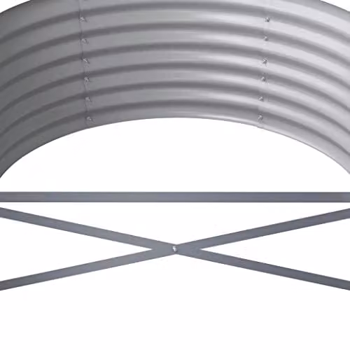 vidaXL Grey Galvanised Steel Garden Raised Bed W: 512 cm, D: 80 cm, H: 36 cm – 3