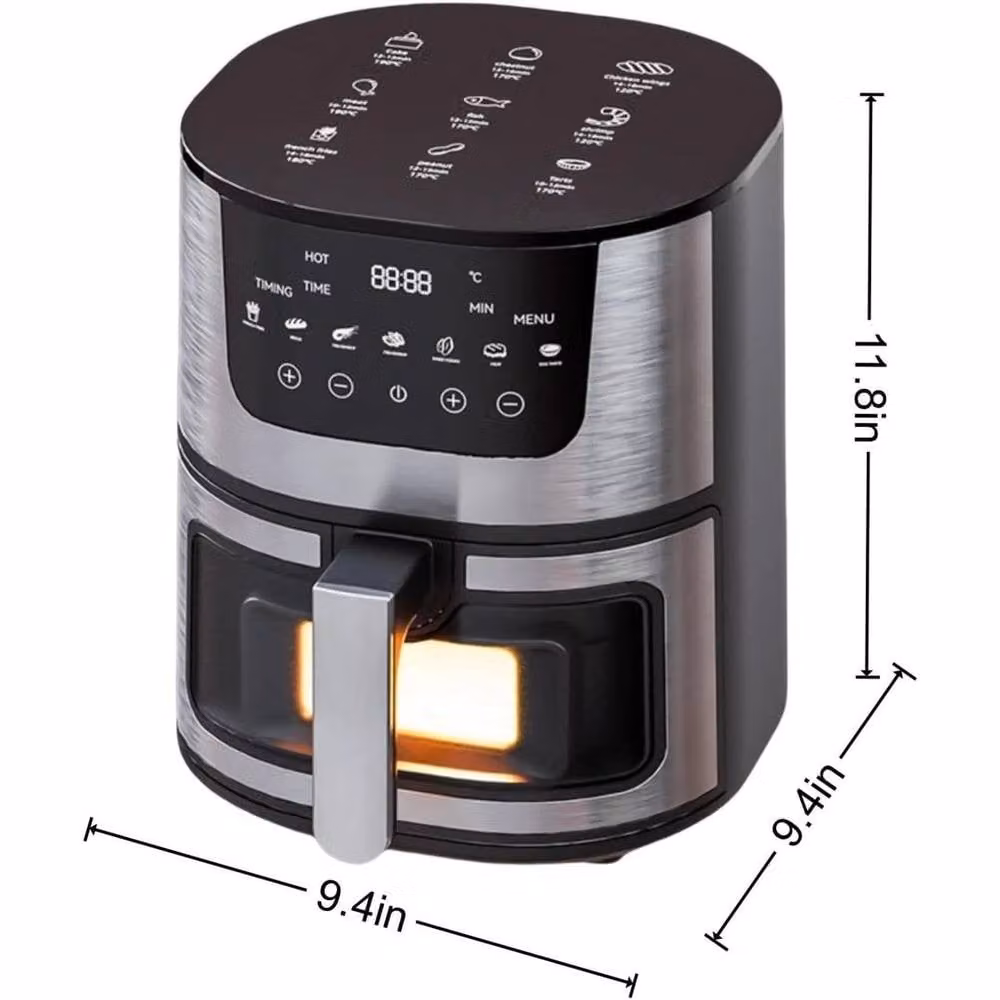 PAWNORA 7L Digital Air Fryer and Mini Oven in Black with Stainless Steel Finish and Digital Display – 2