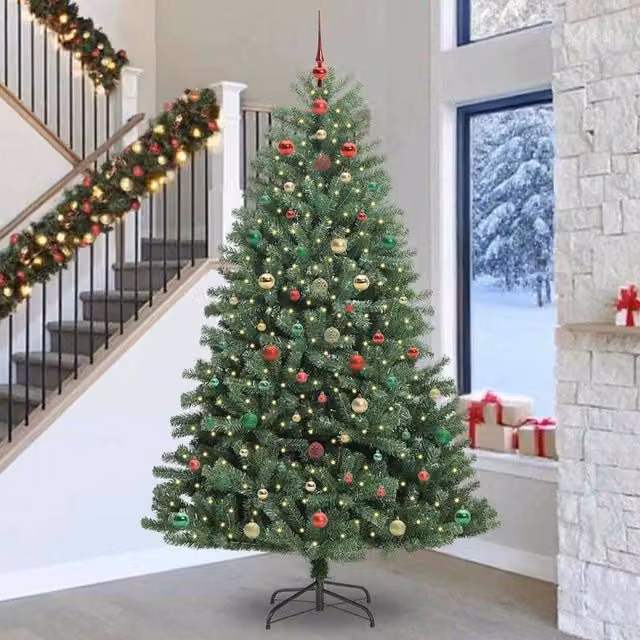 Berkfield Home Green Artificial Hinged Christmas Tree, Height: 300 cm
