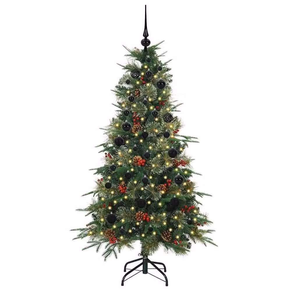 Berkfield Home Green Artificial Hinged Christmas Tree, Height: 150 cm – 3