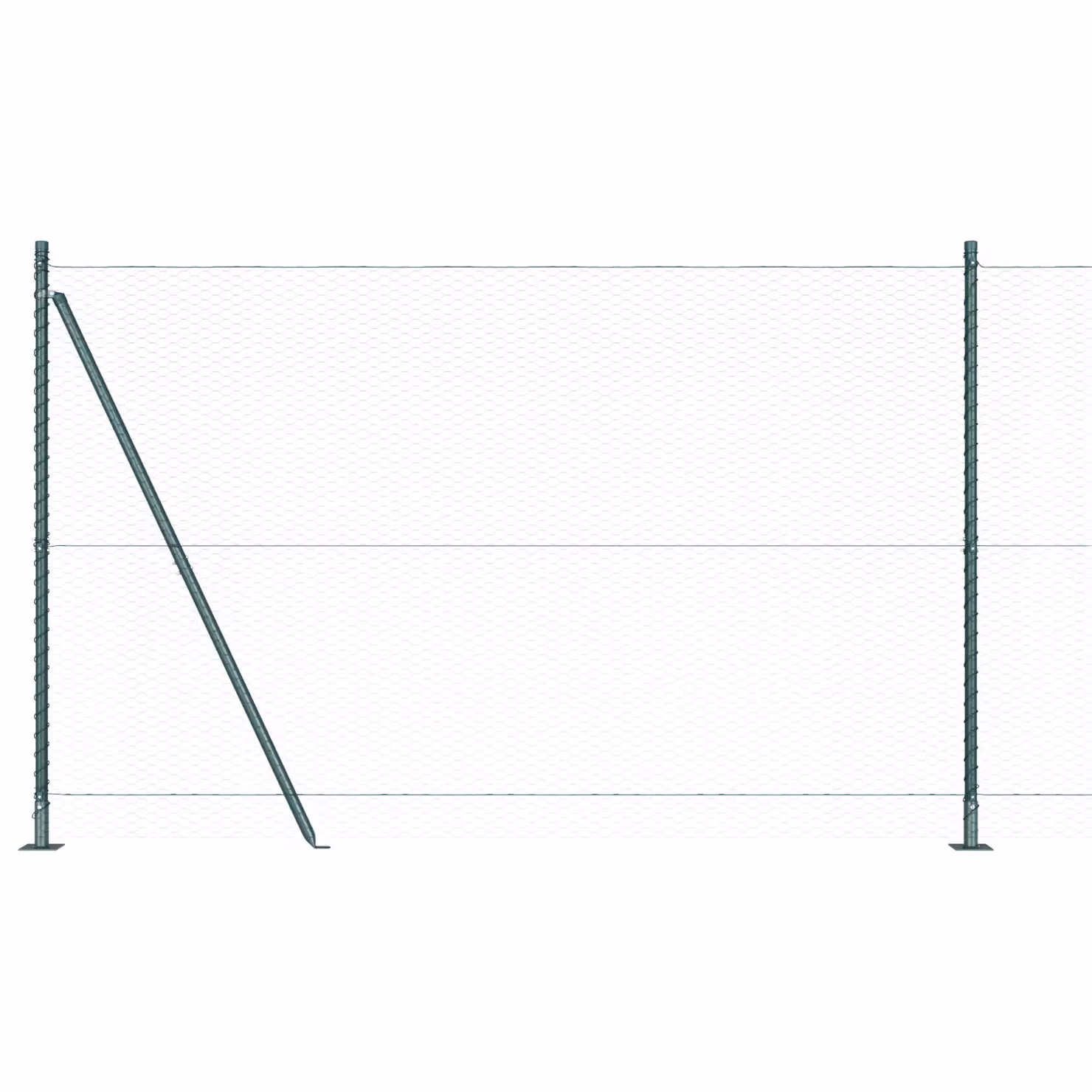 Berkfield Home Green Steel Hexagon Fence, H: 140 cm x W: 100 m – 2