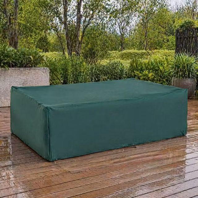 STILVORA Water-Repellent Polyester Garden Sofa Cover, Dark Green, W: 222 cm, D: 155 cm