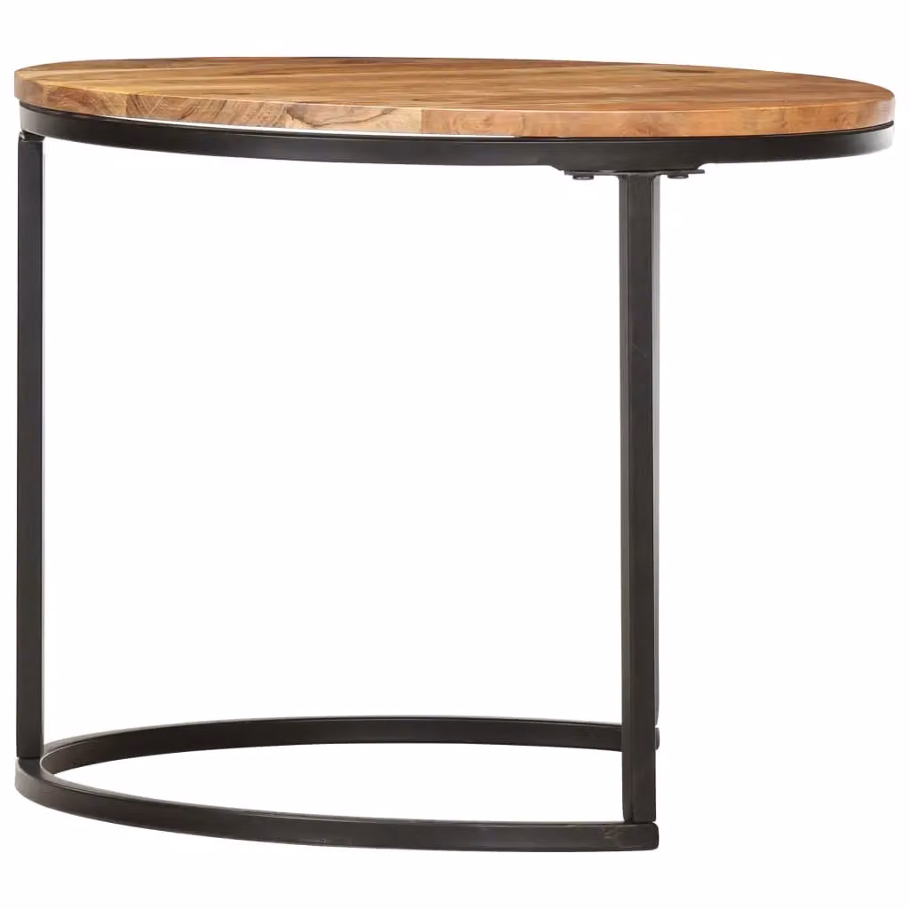 Berkfield Home Nesting Tables, Set of 2, Brown Solid Acacia Wood – 3
