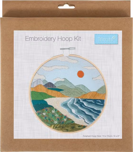 Trimits Coast Embroidery Hoop Kit in Natural and Multicolour