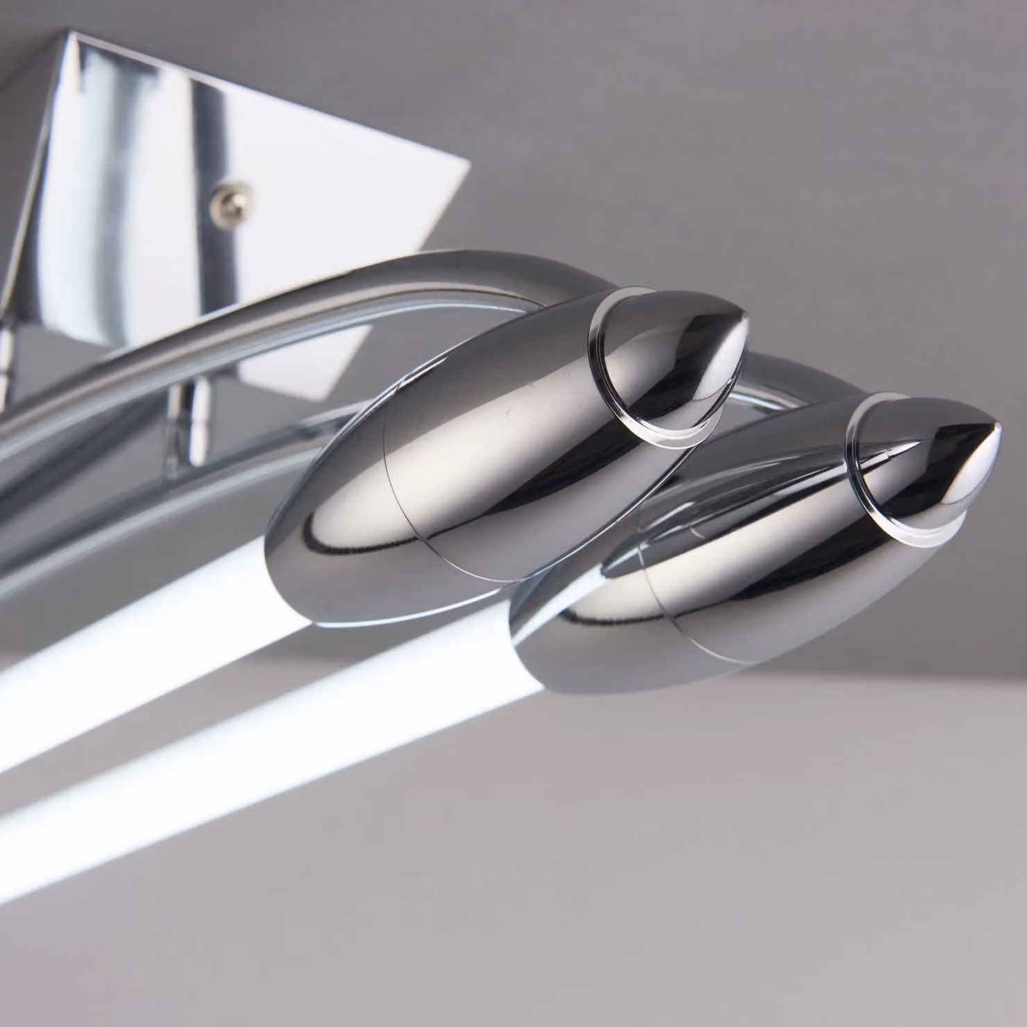 Loops Flush Ceiling Light in Chrome with Opal Glass and Included LED Bulbs – 2