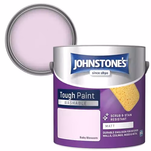 Johnstone's Baby Blossom Washable Matt Wall and Ceiling Paint, 2.5L – 2