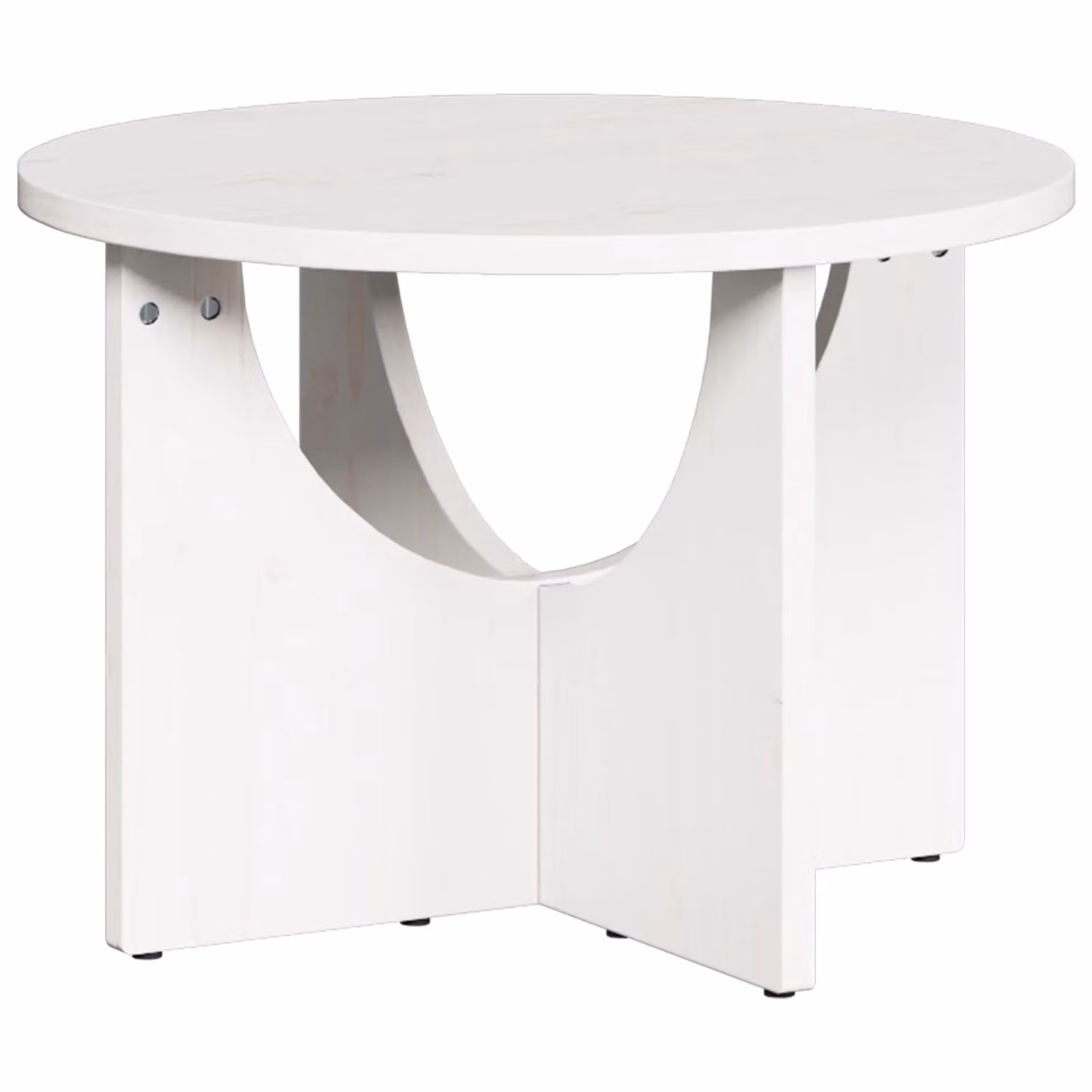 Berkfield Home Round White Coffee Table in Solid Pine Wood W/D/H: 50 x 50 x 35 cm – 2