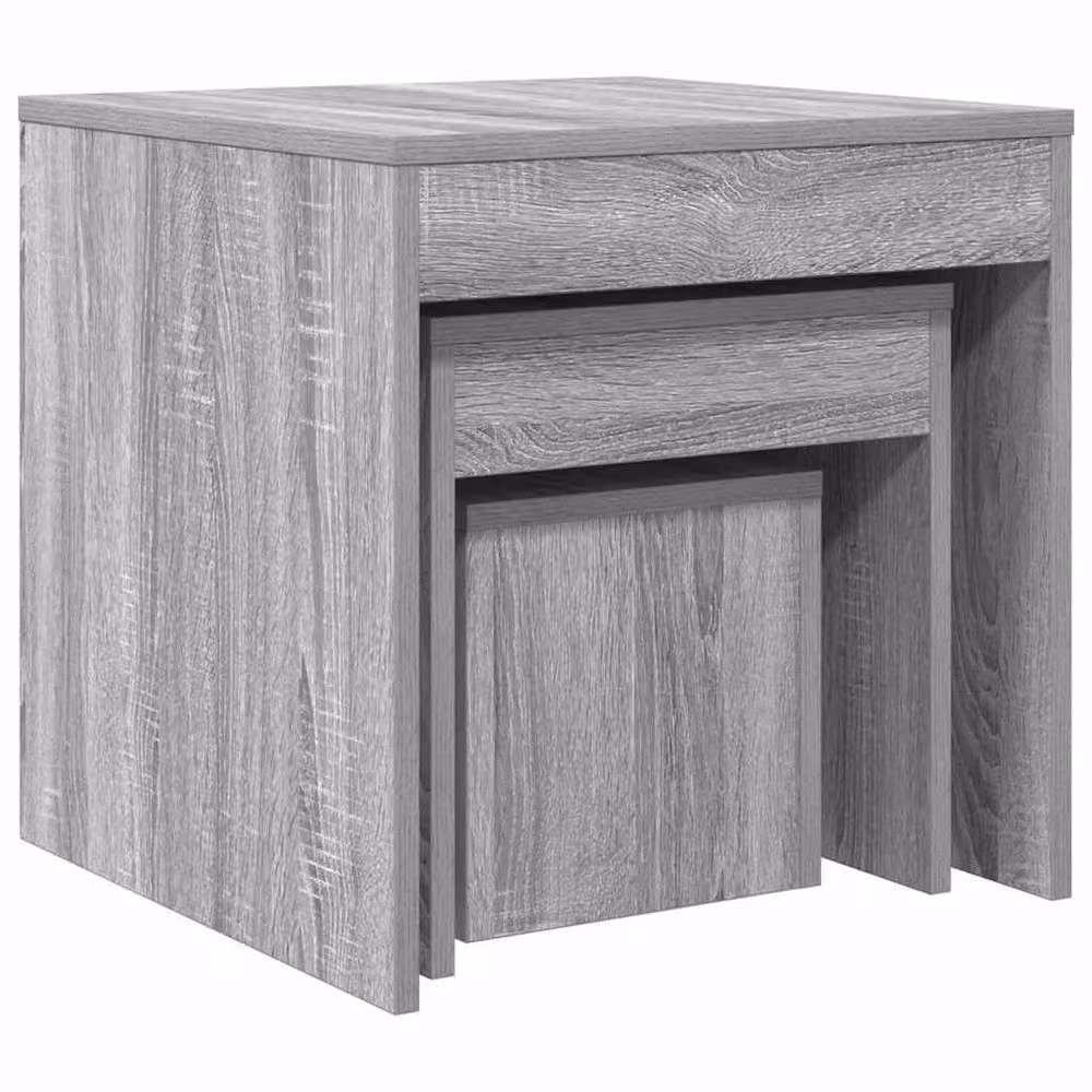 Berkfield Home Nesting Tables, 3 Piece Set in Grey Sonoma Engineered Wood – 3
